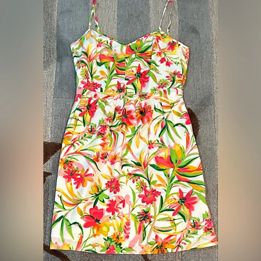 J. Crew Seaside Fit & Flare Tropical Floral Cami Dress with Pockets